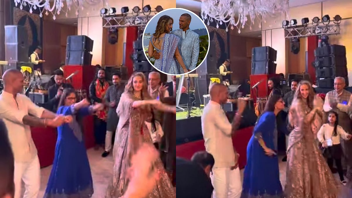 Unseen Video Of Shikhar Dhawan & Sophie Shine Dance To Dhurandhar Song At Grand Sangeet Ceremony | Video 