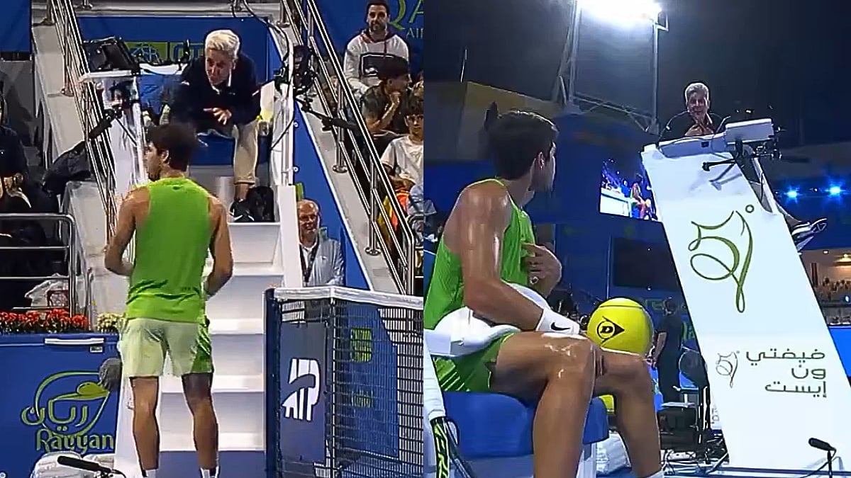 'The Rules Are Always Shit': Carlos Alcaraz Sparks Heated Clash With Umpire Over Time Violation During Qatar Open Quarterfinal Match; Video 