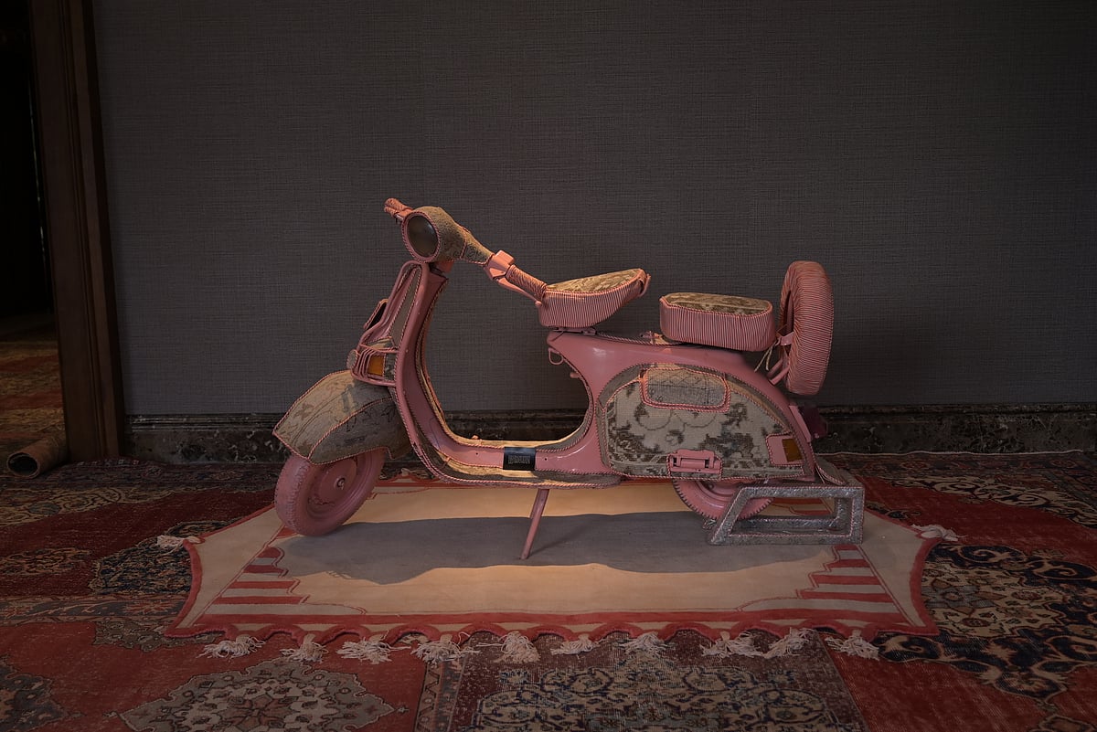 A decorative scooter to commemorate 
NK Chaudhary’s journey with Jaipur Rugs