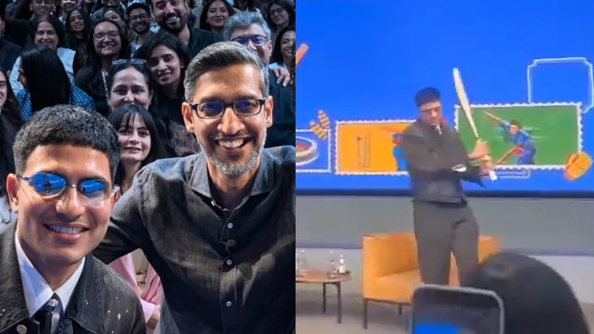 Star Player Shubman Gill Teaches Pull Shot To Google CEO Sundar Pichai During India Visit; Video 