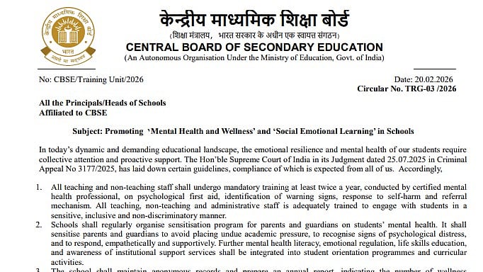 CBSE Directs Schools to Prioritize Mental Health, Strengthen Counselling & Adopt SEL Framework 