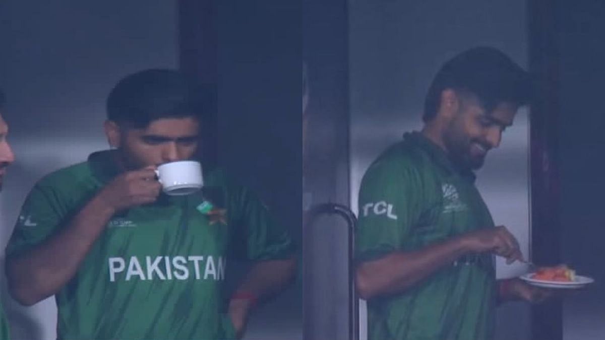 PAK VS NZ ICC T20 WC26 Match Abandoned: Babar Azam Trolled After Being Spotted Chilling With Tea & Fruits In Colombo | VIDEO 