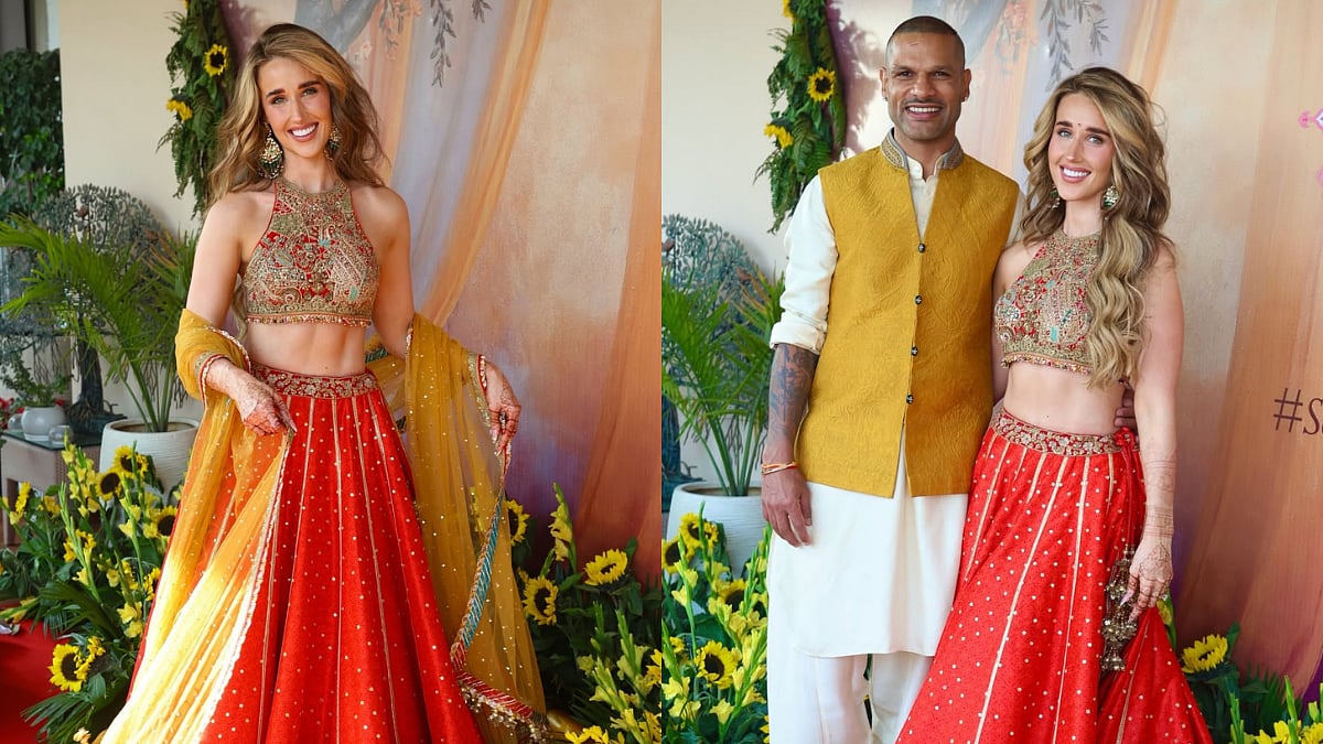 Shikhar Dhawan's Irish Fiancée Sophie Shine Is Perfect Desi Bride-To-Be In Red Lehenga In New Pre-Wedding Pictures: Check Out 