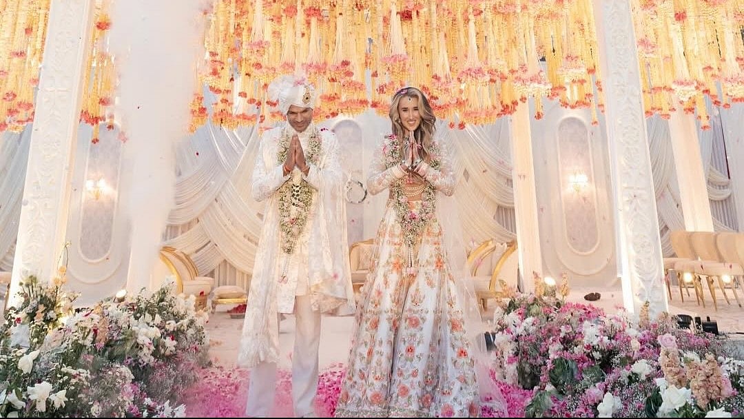 Shikhar Dhawan's Irish Wife Sophie Shine Ditches Red For Modern Ivory Lehenga By Manish Malhotra: Inside Couple's Dreamy Wedding Looks 
