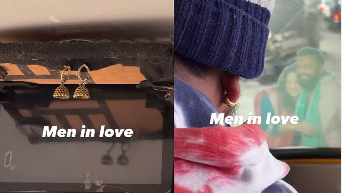 'Men In Love': Bengaluru Auto Driver Hang's Partner's Jhumkas Inside Vehicle As Romantic Gesture; Internet Melts - Video 