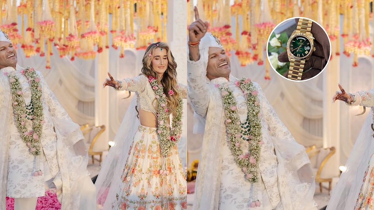 Shikhar Dhawan Dons ₹65 Lakh 18-K Gold Watch During 'Bhangra' Celebrations With Wife Sophie Shine At Their Wedding 