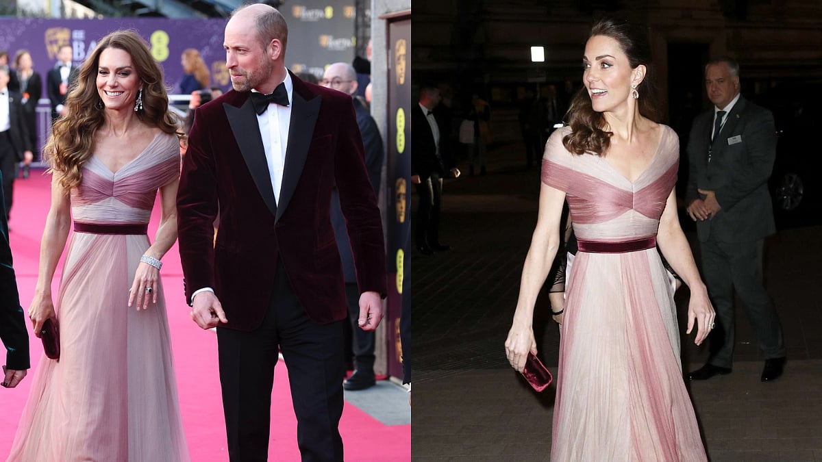 Princess Kate Middleton Rewears Her Old Gucci Dress At BAFTA Awards 2026, Styles With Queen Elizabeth's Chandelier Earrings 