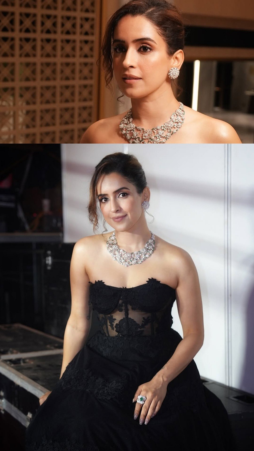 Sanya Malhotra Looks Ravishing In Strapless Black Gown At Filmfare South Awards 2026