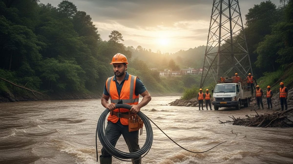 Indore News: West Discom Staff Brave Kanh To Replace HT Wires | AI Generated 