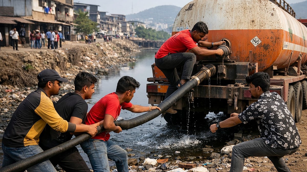 Mumbra Youth Avert Disaster, Stop Tanker From Dumping 22,000 Litres Toxic Chemicals In Creek 