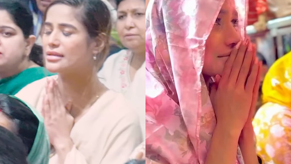 Poonam Pandey Visits Premanand Maharaj, Gets Emotional During Temple Visit In Vrindavan: 'Listening To Him Brought Sense Of Calm...' 