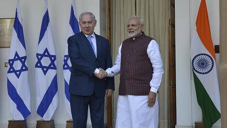 File photo of Israeli PM Benjamin Netanyahu and India's Prime Minister Narendra Modi | PTI