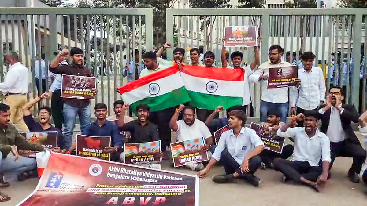 ABVP Activists Storm Azim Premji University, Vandalise Campus Over Alleged ‘Anti-National’ Event In Bengaluru | VIDEO 