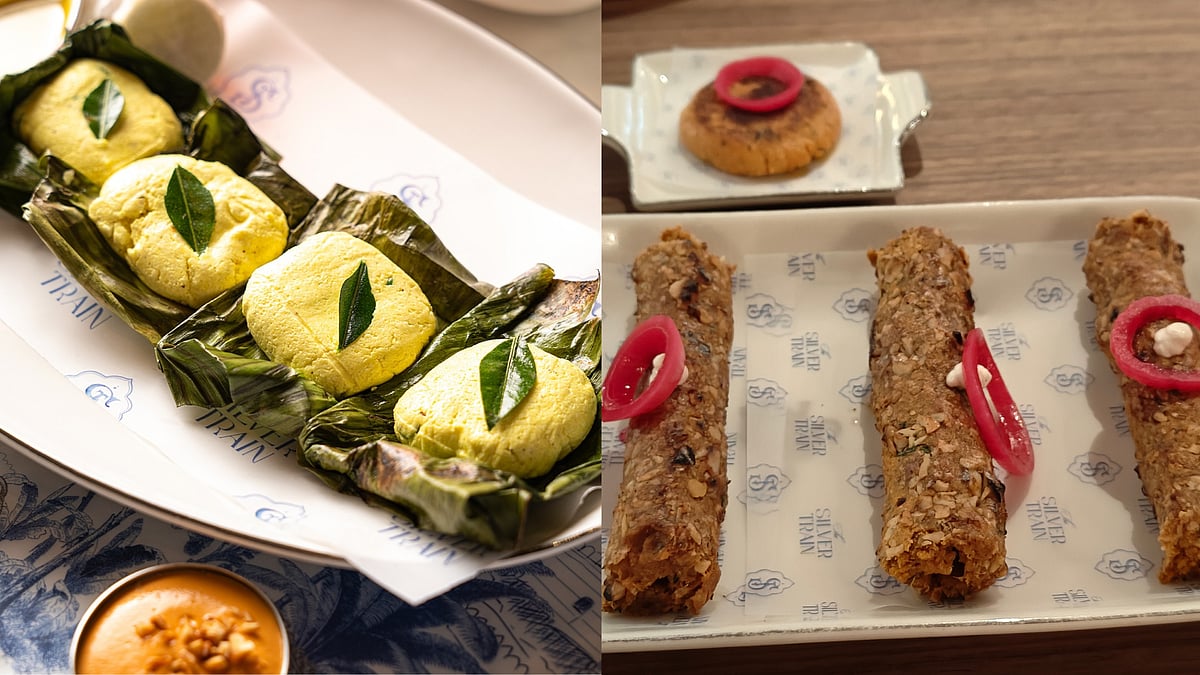 (Left) Chanar Paturi and (right) Makkai Akhrot Kebab