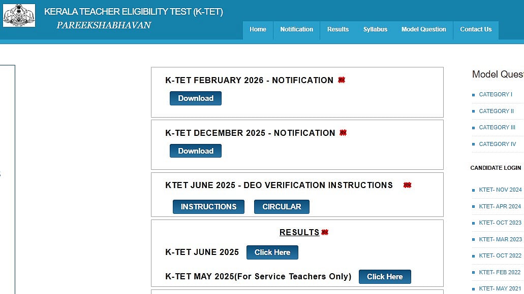 Kerala TET 2026 Registration Underway At ktet.kerala.gov.in; Check Eligibility, Fees And Important Dates 