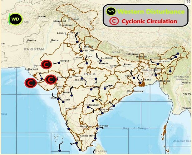 Western Disturbances affecting Madhya Pradesh at present 