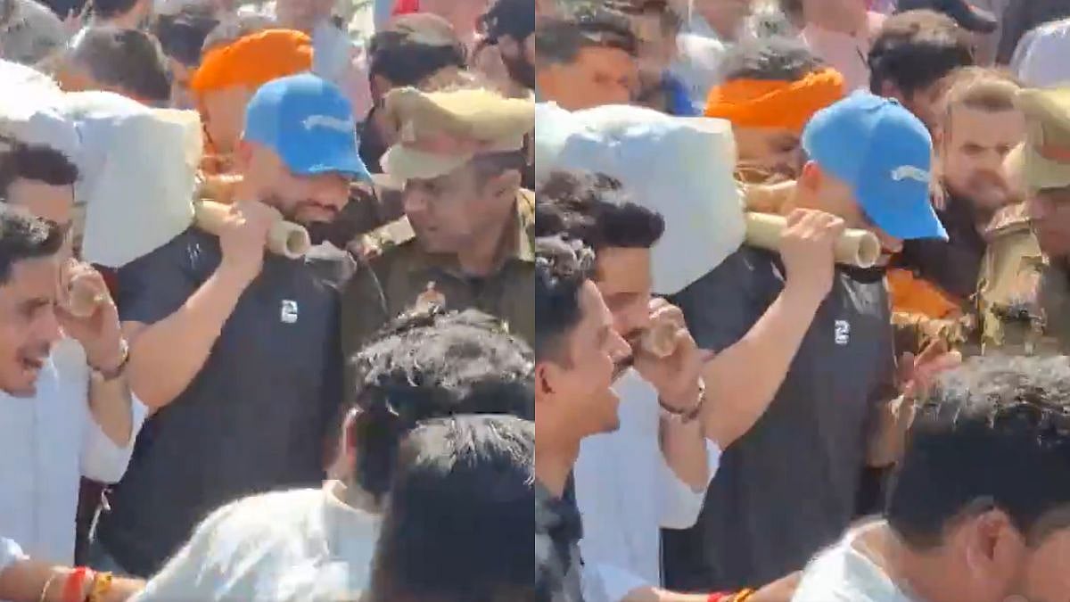 Grieving Rinku Singh Shoulders Father's Mortal Remains During Last Rites As Hundreds Line Up In Aligarh For Funeral | VIDEO 