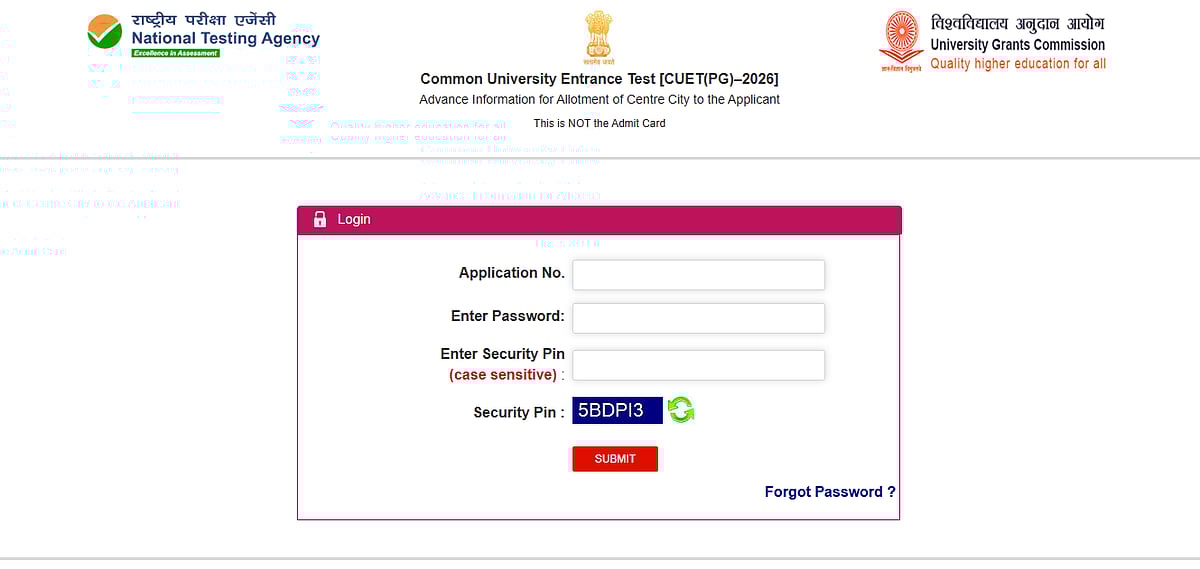 Appearing For CUET PG 2026? City Intimation Slip For March 6 & 7 Now Live At exams.nta.nic.in; Know How To Download 