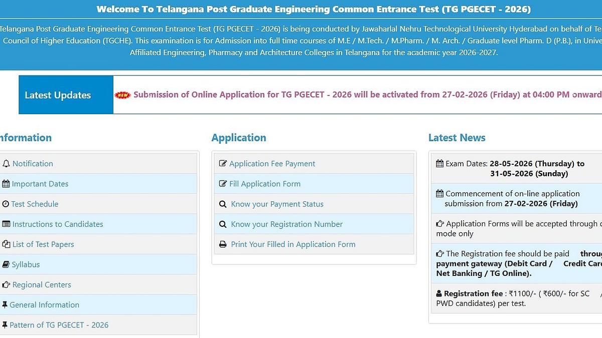 TS PGECET 2026 Application Form LIVE At pgecet.tgche.ac.in; Check Important Dates, Fees & How To Apply 