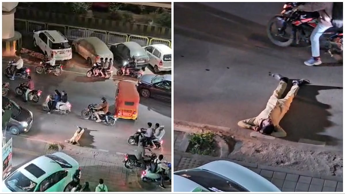Pune: Viral Video Shows Drunk Rickshaw Driver Sleeping On Roadside After Halting Traffic During Peak Hours At Pimpri-Chinchwad’s Dange Chowk
