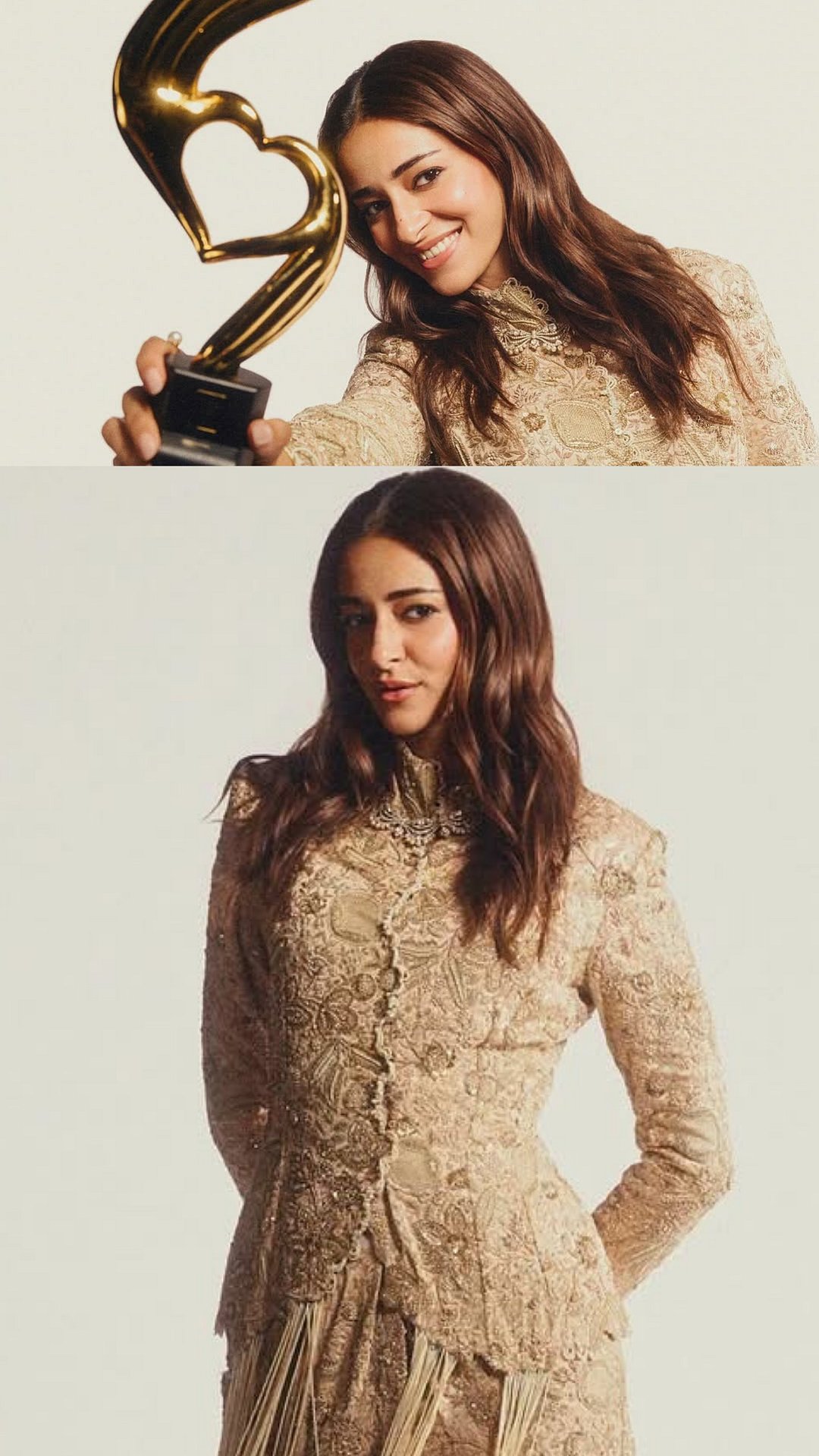 Ananya Panday Flaunts Zee Cine Award For Kesari Chapter 2 In Embroidered Gold Ensemble Like A Queen 