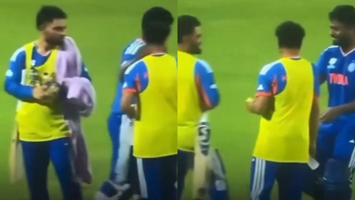 VIDEO: Rinku Singh Walks Away With Sanju Samson's Bat In Hilarious Drinks Break Moment During IND VS WI T20 WC26 Match 