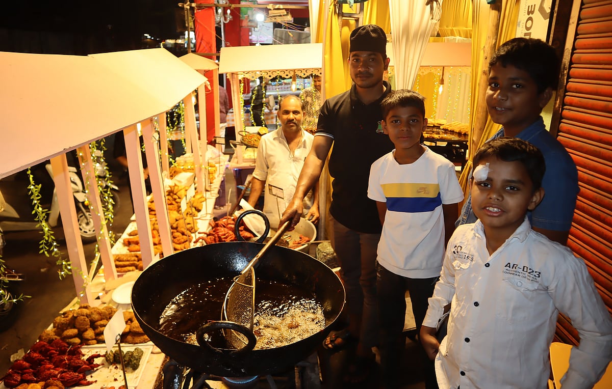 The stalls light up as soon as the sun sets