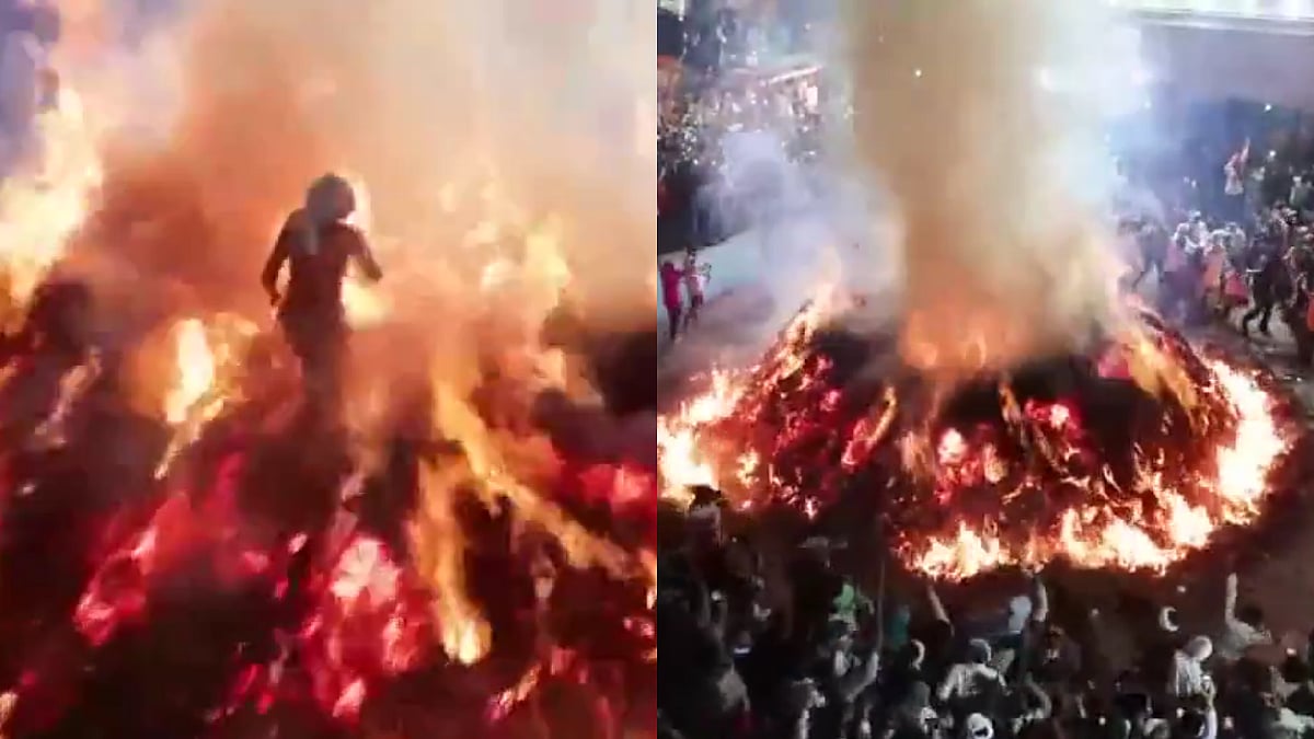 Man Portraying 'Pralhad' Walks Into Holi Pyre As Unbelievable Tradition Takes Place In Mathura, 'He Didn't Eat For 45 Days' 