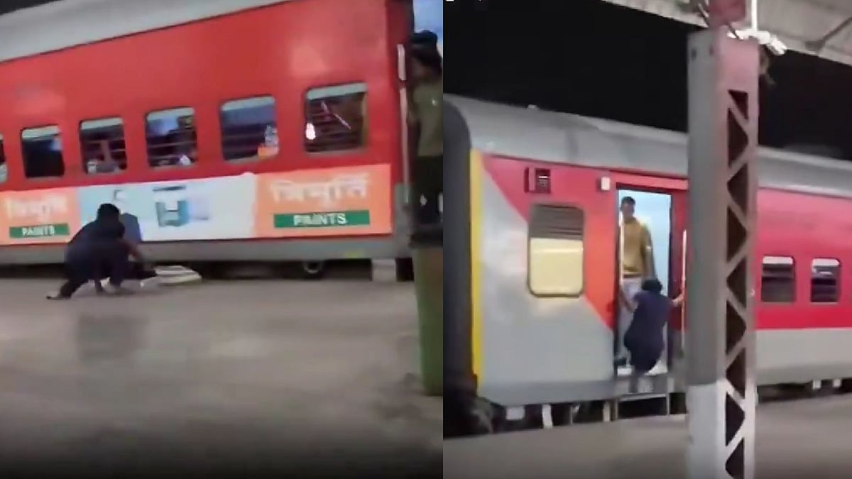'What Was She Thinking?': Woman Falls Twice While Trying to Board Moving Train At Agra Cantt Station - Video 