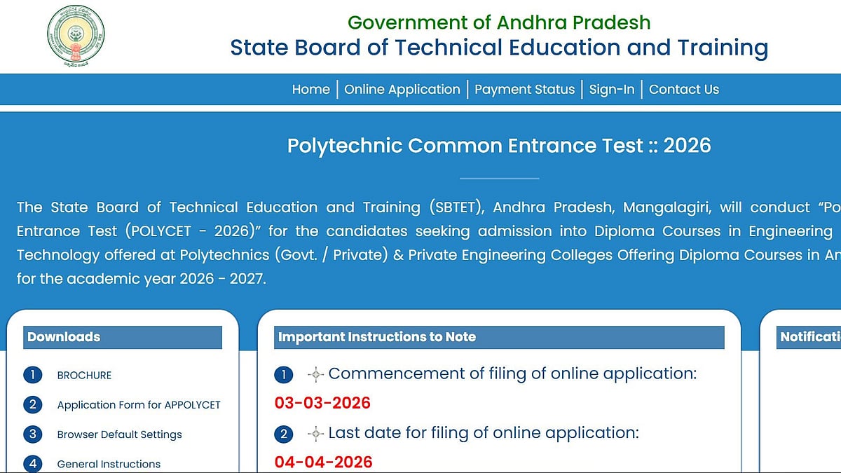 AP POLYCET 2026 Application Begins At polycetap.ap.gov.in; Check Dates, Exam Pattern And Application Process 