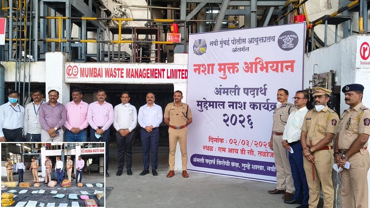 Navi Mumbai Police Destroy Drugs Worth ₹18.63 Crore In 55 Cases Under ‘Nasha Mukt’ Drive On Holi 