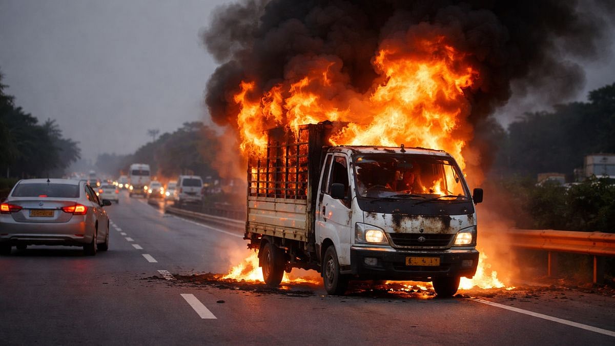 Palghar: 28-Year-Old Driver Burnt To Death, Cleaner Injured As Fire Erupts In Tempo On Mumbai-Ahmedabad Highway
