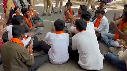 ABVP Protests In Pune's H.V. Desai College Over Denial Of Chhatrapati Shivaji Jayanti Event 