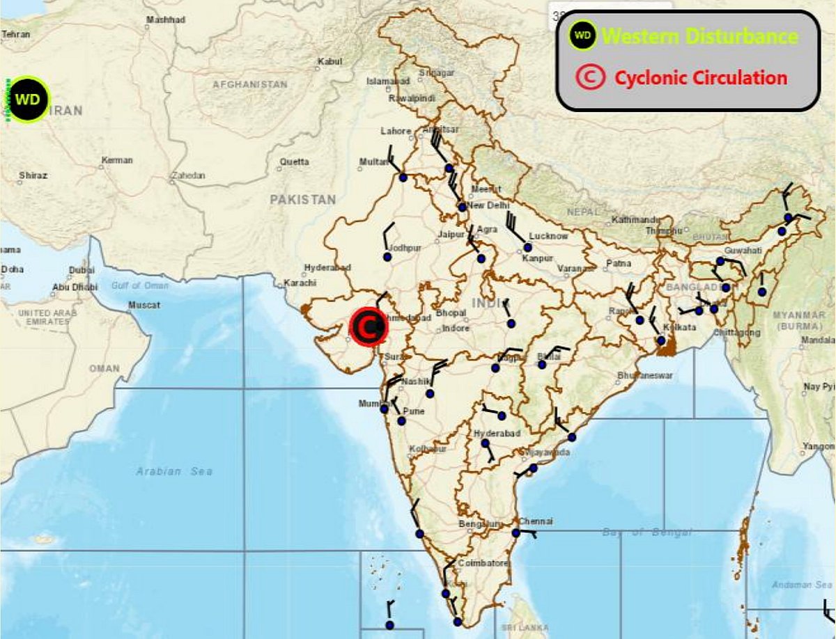 Western Disturbances affecting Madhya Pradesh at present 