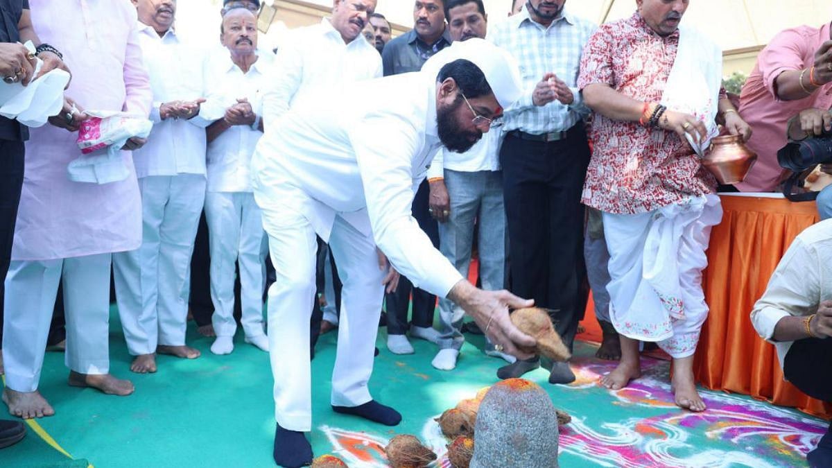 Thane: Maha DY CM Eknath Shinde Visits Sant Tukaram Maharaj Maidan For Jai Ambe Mata Chaitra Navratri Celebrations - PICS 