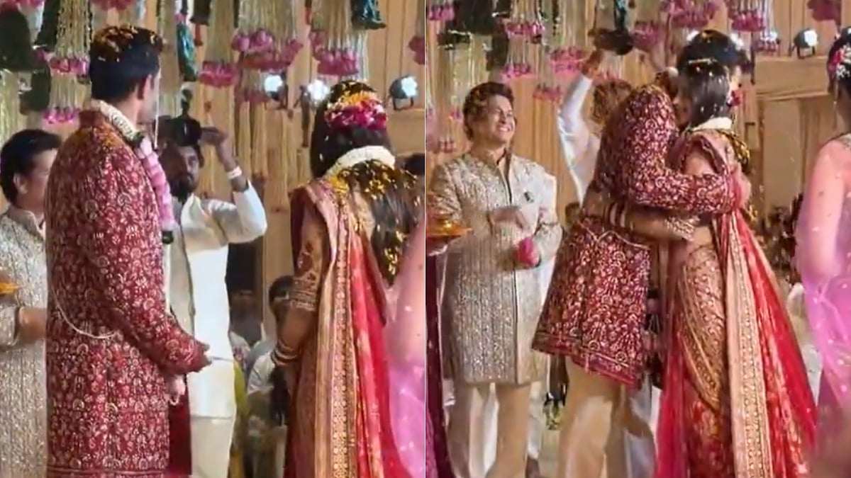 Married Couple Arjun Tendulkar-Saaniya Chandhok Share Warm Hug After Exchanging Varmala | WATCH 