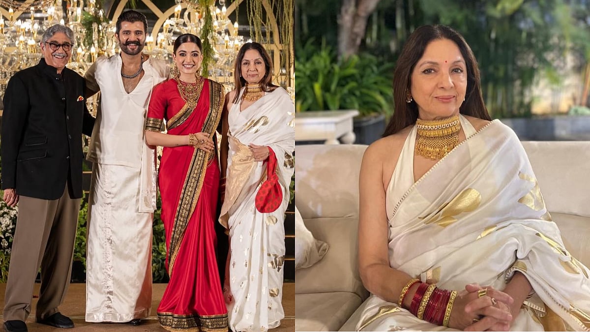 Is Neena Gupta Pregnant At 66? Veteran Actor's White Saree Look At Rashmika Mandanna–Vijay Deverakonda Wedding Reception Sparks Buzz