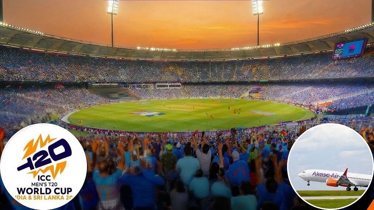 Akasa Air announces special Mumbai–Ahmedabad flights for cricket fans travelling to watch the ICC Men’s T20 World Cup final in Ahmedabad | X - @AkasaAir