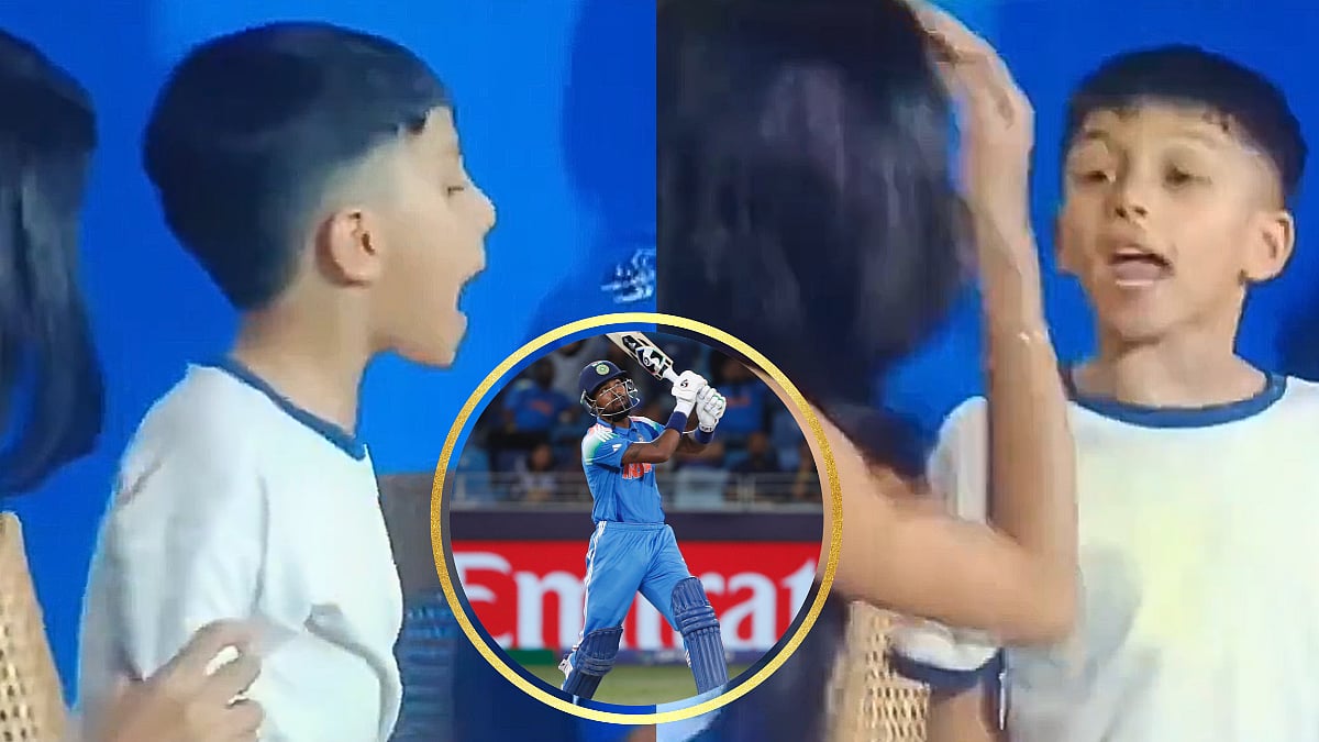 IND vs ENG ICC T20 WC26 Semi-Final: Hardik Pandya's Son Agastya Shows Frustration After His Father's Dismissal, Mahieka Sharma Comforts Him; Video