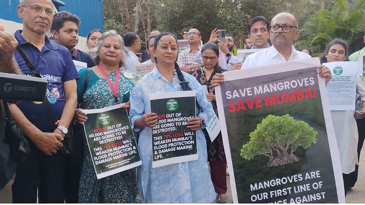 Mumbai News: Environmental Activists, Citizens Protest In Kandivali Against Mangrove Destruction For Versova–Bhayandar Link Road Project