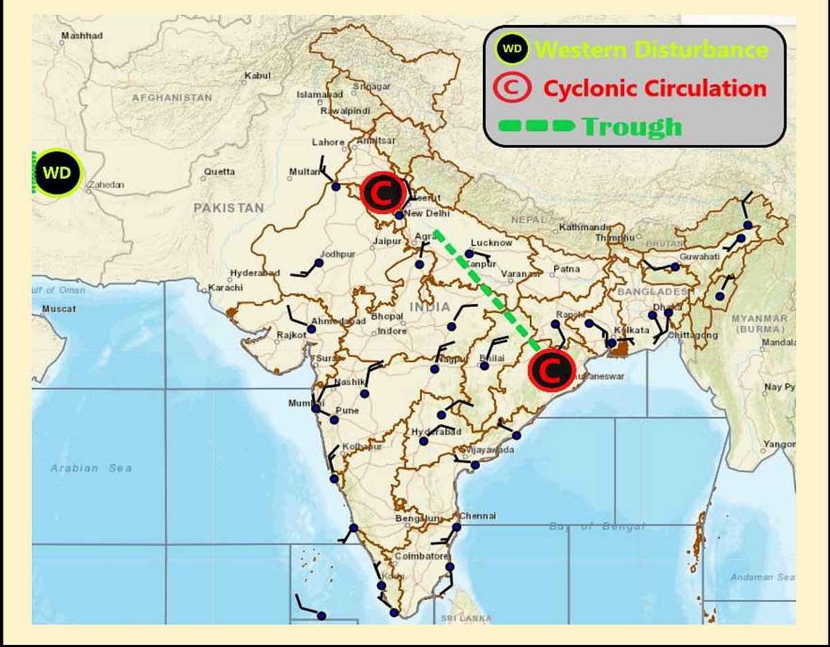 Western Disturbances affecting Madhya Pradesh at present 