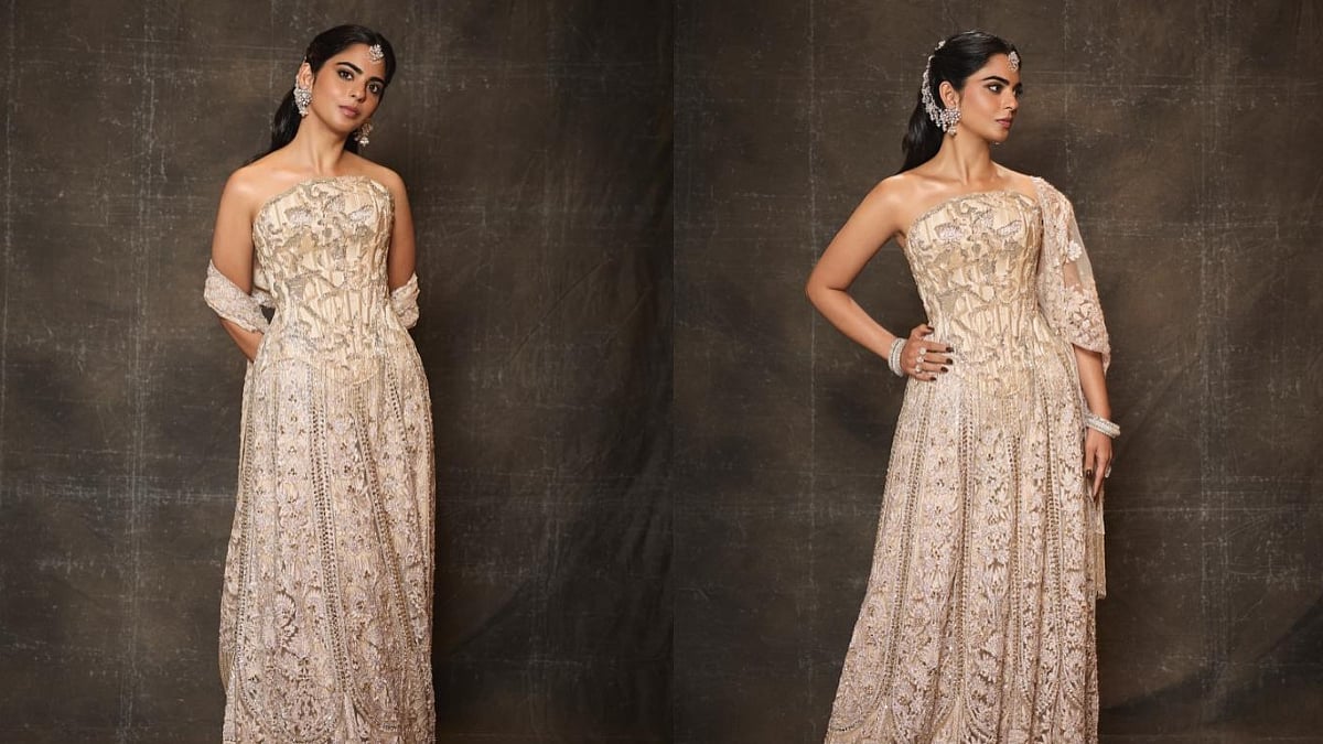 'Uff Yeh Adah': Isha Ambani Steps Out For Sangeet Ceremony In Ivory Corset-Lehenga, Diamond Chandelier Earrings