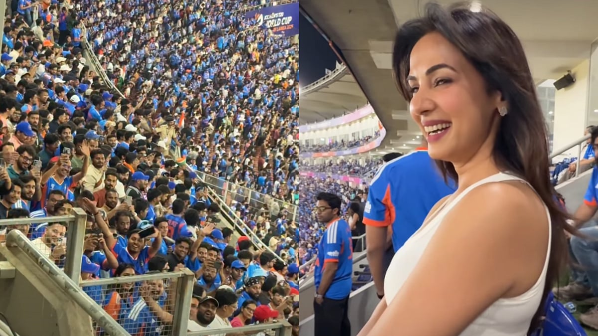 VIDEO: Crowd Sings Jannat Song For Sonal Chauhan During India Vs New Zealand T20 World Cup Final, Actress' Reaction Is Unmissable
