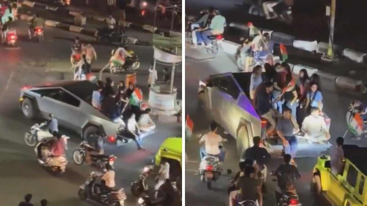 Tesla Cybertruck Turns Victory Chariot In Gujarat's Surat As Fans Celebrate India’s T20 World Cup Win; Video Viral | 