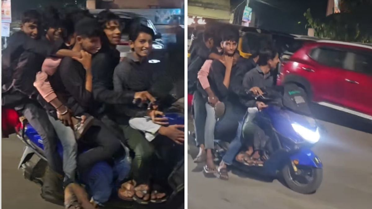 Mumbai: Viral Video Shows Seven Children Riding On Single Scooter In Mumbra’s Amrit Nagar, Sparks Safety Concerns