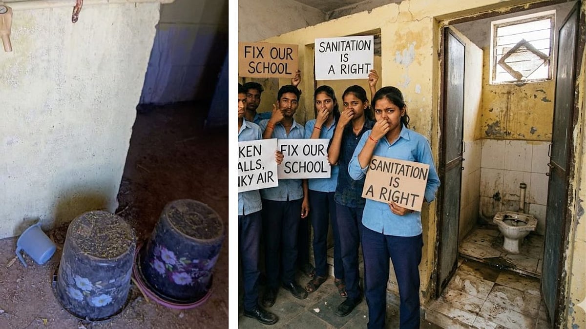 MP News: Students Raise A Stink Over Dirty Toilets, Cracked Walls In Government School