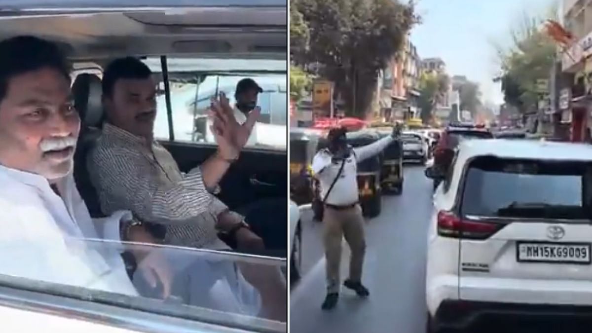 'Equality Before Law?' Maha Minister Dattatray Bharne’s Convoy Driving On Wrong Lane Near Pune's Dagdusheth Mandir Sparks Outrage - VIDEO
