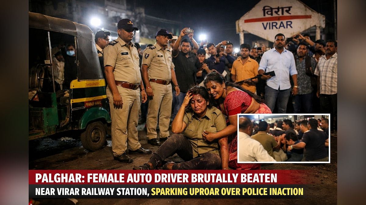 Palghar: Female Auto Driver Brutally Beaten Near Virar Railway Station, Sparking Uproar Over Police Inaction
