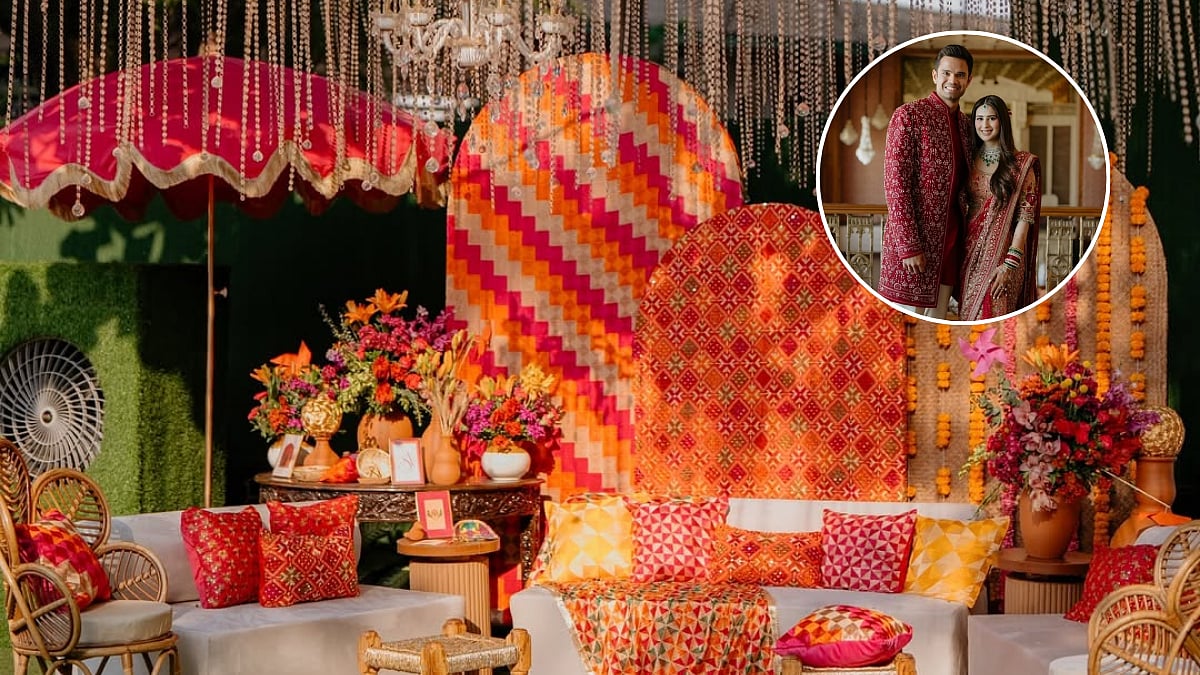 Peek Inside Arjun Tendulkar, Saaniya Chandhok's Vibrant Punjabi-Themed Mehendi With Carnival Bazaar, Vintage Chandeliers - WATCH