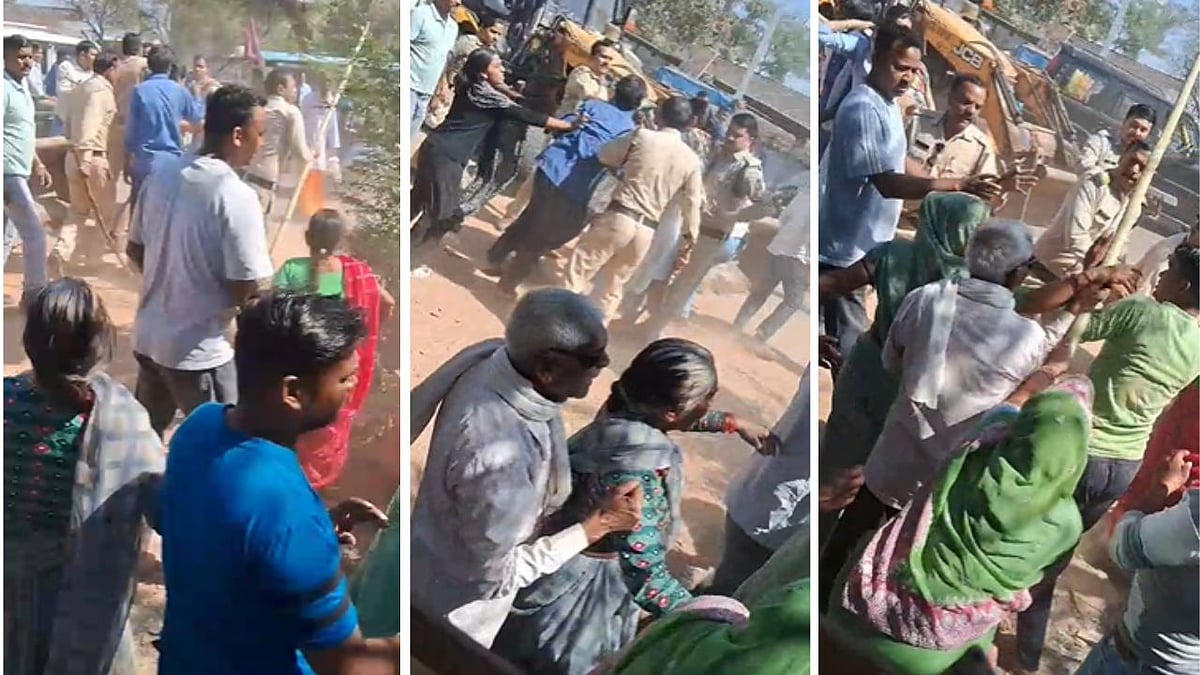 MP News: Mob Pelts Stones At Police And Administrative Team During Eviction Drive In Gwalior – VIDEO